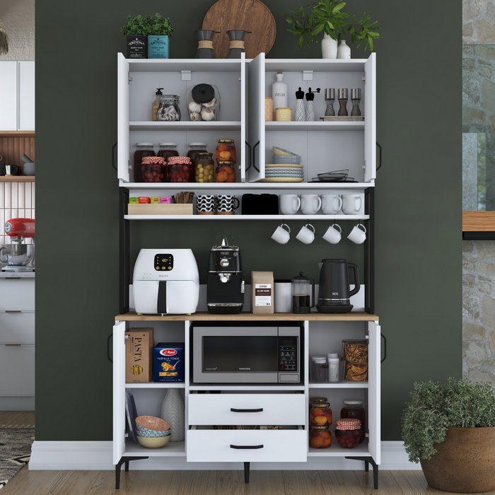 Hanah Home Gabinete Multipropósito Blanco y Nuez JE169 - 3260